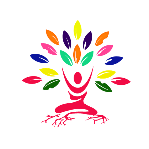Singing figure as a tree with colorful leaves